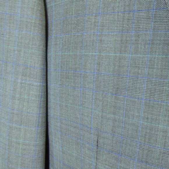 BELVEST suit 2 piece gray wool 2 button plaid jacket pants 42 made in Italy - Picture 6 of 11
